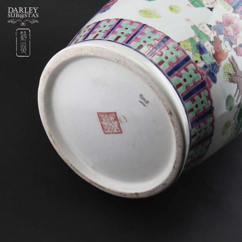 Jarrón de porcelana china, S.XX - 3