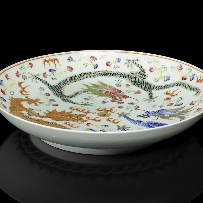 Enameled porcelain dish, 20th century - 3