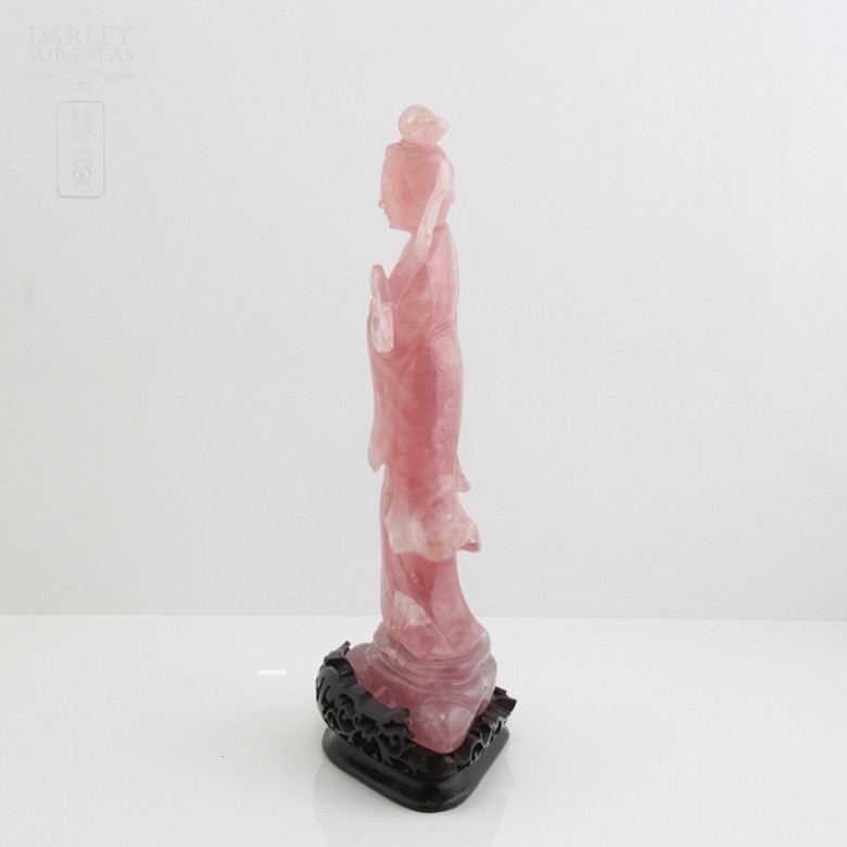 Figura dama en cuarzo rosa - 4