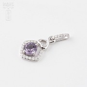Pendant with 0.72cts amethyst and 23 diamonds in 18k white gold - 4
