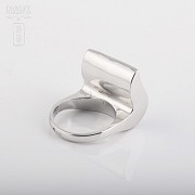 Ring with White porcelain in sterling silver, 925 - 1