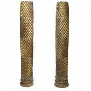 Pareja de pilastras de madera dorada, S.XVIII