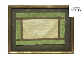 Silk fabric with trimmings, 19th century