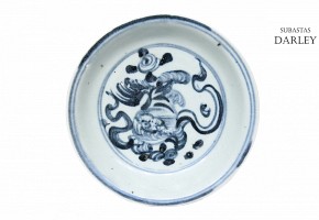 Blue and white plate, Ming dynasty, late 15th - early 16th century