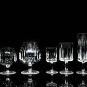 Set of cut crystal goblets, 20th century