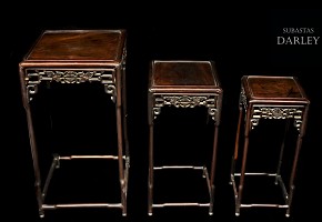 Chinese wooden nesting tables, 20th century