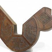Pieza de bambú tallado para sellos, dinastía Qing