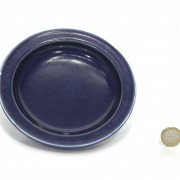 A blue-glazed porcelain plate, Yongzheng mark