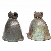 Pair of indonesian bronze bells. - 2