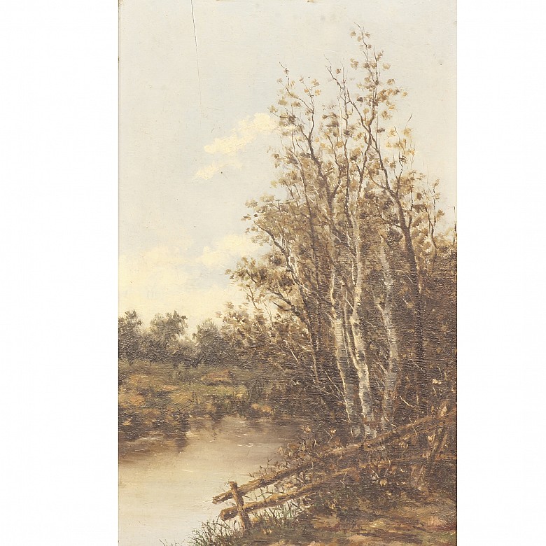 Pair of landscapes, 19th century
