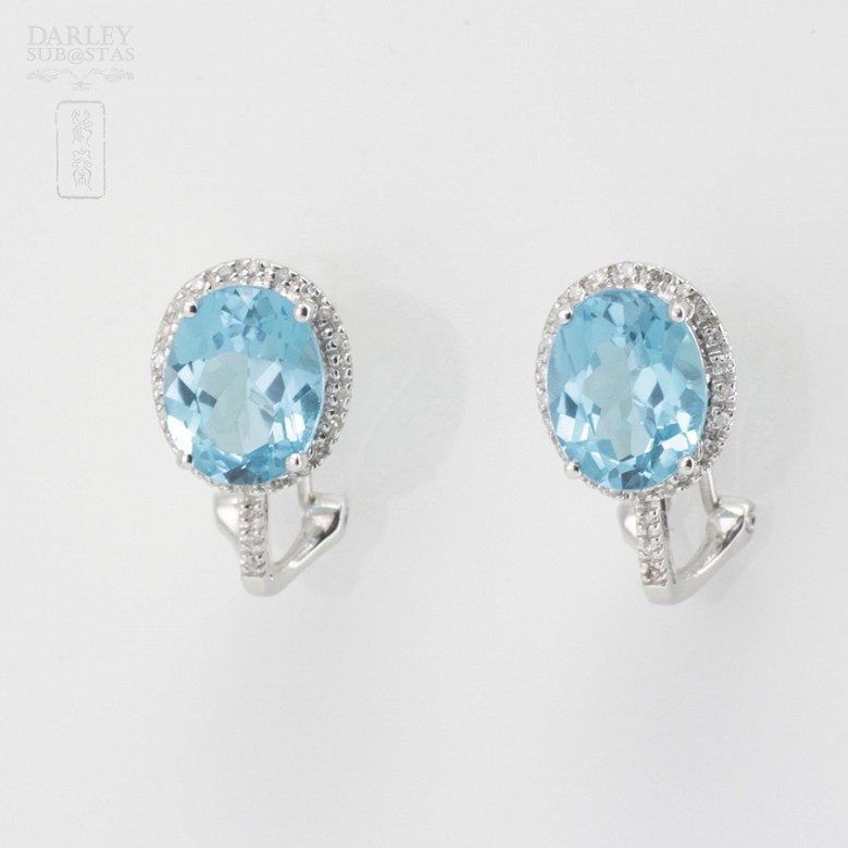 Precious topaz and diamond earrings - 5