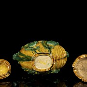 Gran jarrón de cerámica vidriada sancai, dinastía Qing - 7