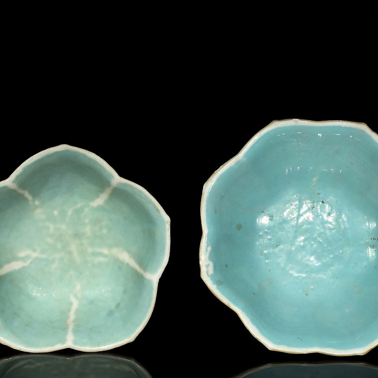 Cuencos de porcelana con forma de loto, S.XIX - XX