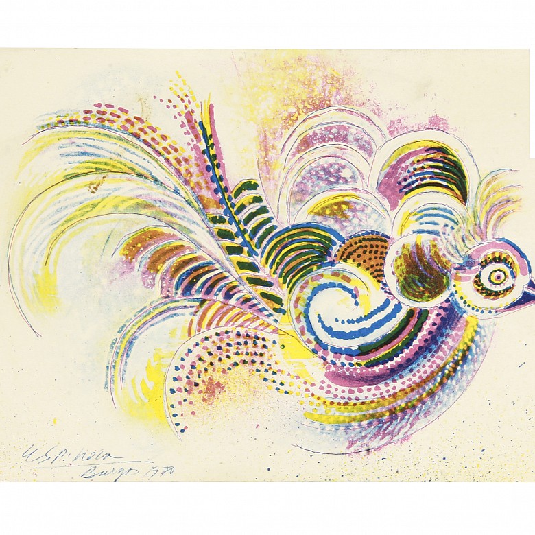 Francisco Espinoza Dueñas (1926) Tres litografías a color.