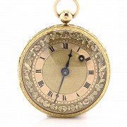 Reloj de bolsillo chapado en oro amarillo de 18k, s.XIX - 5