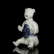 Blue-and-white ceramic figure 