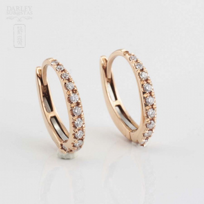 Earrings in 18k rose gold and diamonds