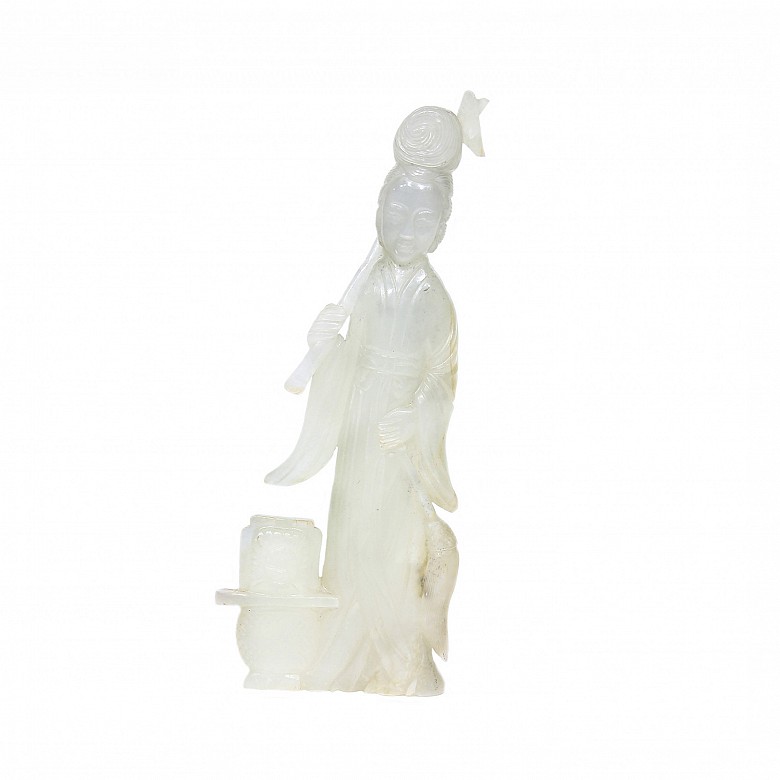 Jade figure carved in the shape of a Chinese lady, ffs.s.XIX - pps.s.XX