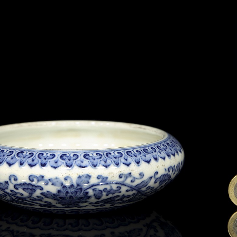 Tintero de porcelana, azul y blanco, S.XX - 7