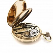 14k gold watch, with cover, 19th c.