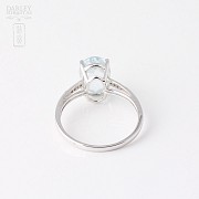 Ring in 18k white gold with  2.18cts Aquamarine  and diamonds - 1