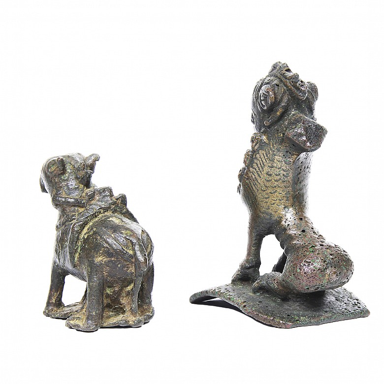 Two bronze mythological figures, Indonesia, 19th-20th century