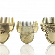 Set of fallera combs in golden metal