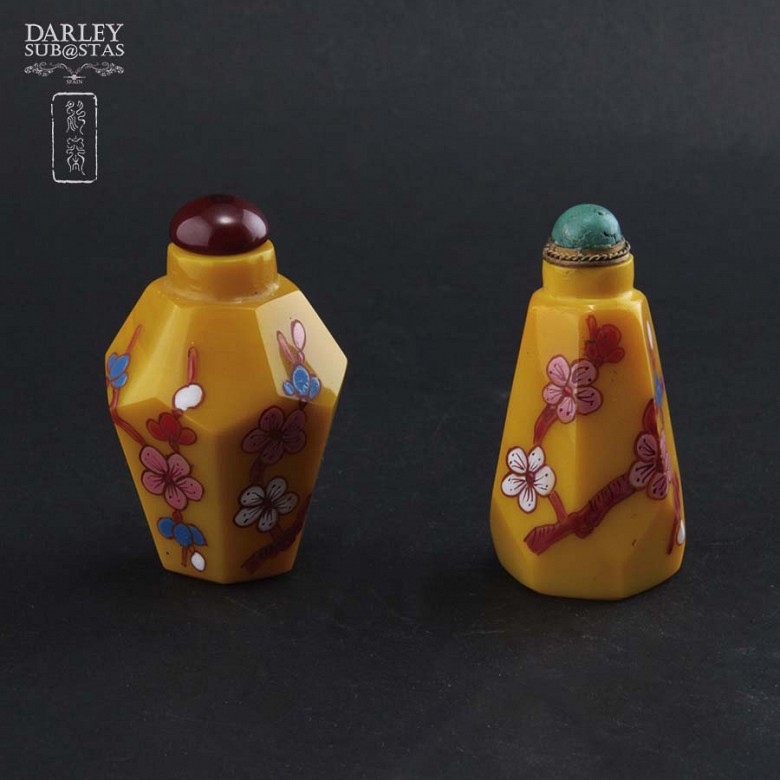 Dos botellas de rape cristal de Pekín - 1