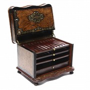 Marquetry cigar box, 19th c. - 4