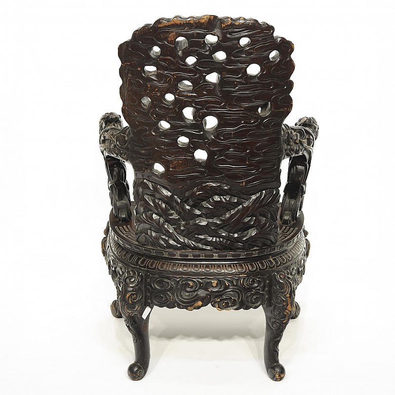Chinese carved wooden armchair, 20th century - 2