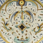 Plato de mayólica italiana, cerámica esmaltada con pájaros, S.XIX - 2