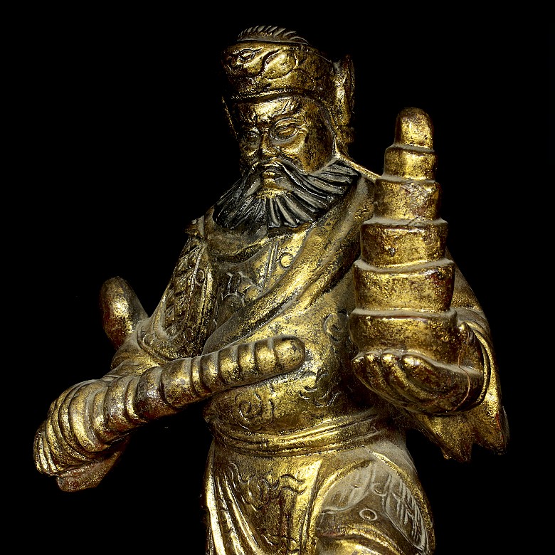 Wooden sculpture of a warrior, 20th century