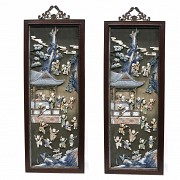 Pair of Chinese bone-embellished screens, 19th century.