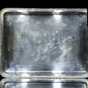Tea set and marked silver tray, 20th century