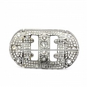 Vintage brooch, in 950 platinum and diamonds.