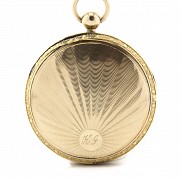 Pocket watch, 18k yellow gold plated, 19th c. - 4