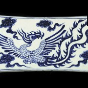 Almohada de cerámica, azul y blanco, S.XX - 4