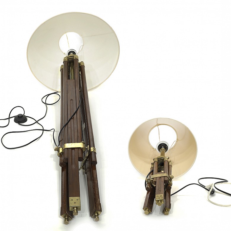 Two tripods with lamps, 20th century