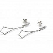 18k white gold earrings with diamonds - 1