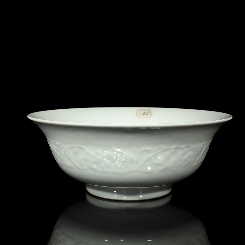 Cuenco de porcelana vidriada celadón, dinastía Qing - 2
