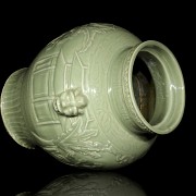 Jarrón de balaustre en cerámica vidriada, S.XX