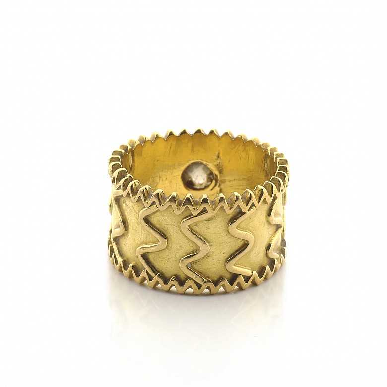 Ring in 22k yellow gold with diamond - 3