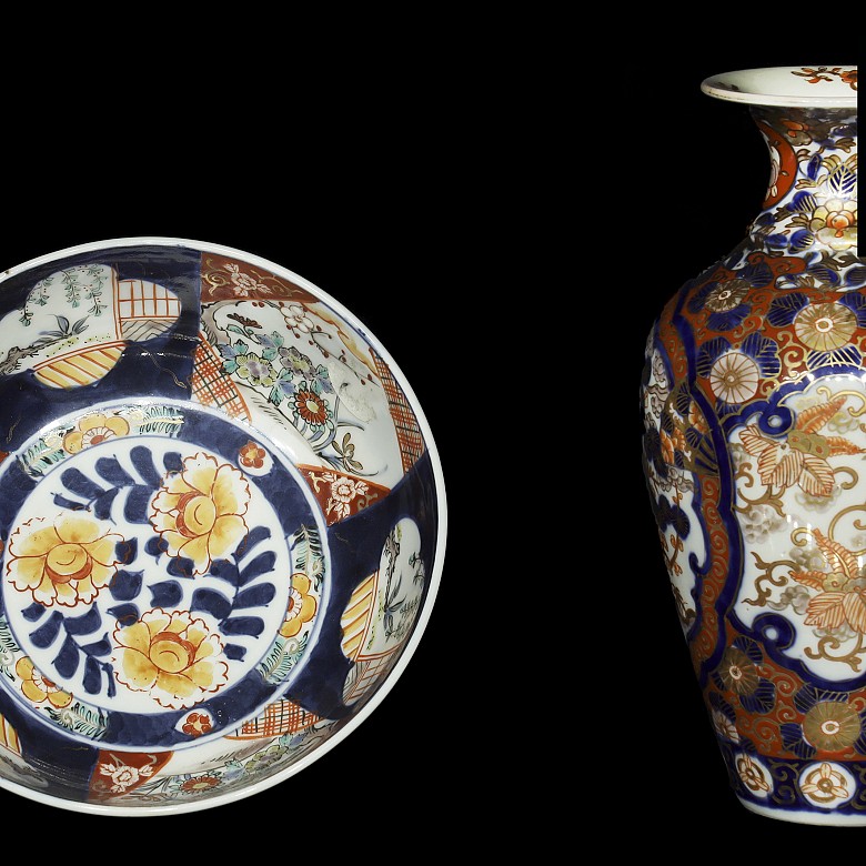 Grupo de porcelana japonesa Imari, S.XIX - XX