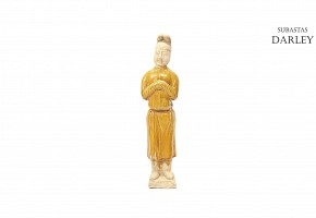 Enameled ceramic figure, Tang dynasty 618-907 dc