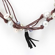 Knots necklace with beads and fringes - 2