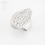 Fantástico anillo oro blanco y diamantes 6.35cts - 5