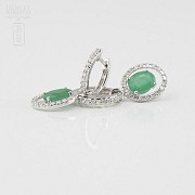 Fantastic diamond and emerald earrings - 1