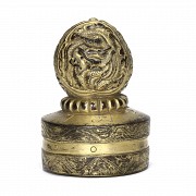 Tibetan bronze seal, 19th century