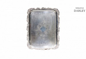 Rococo style silver tray, law 833.