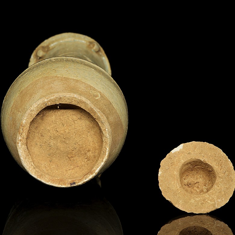 Urna o jarrón funerario cerámica vidriada con tapa, dinastía Song - 7